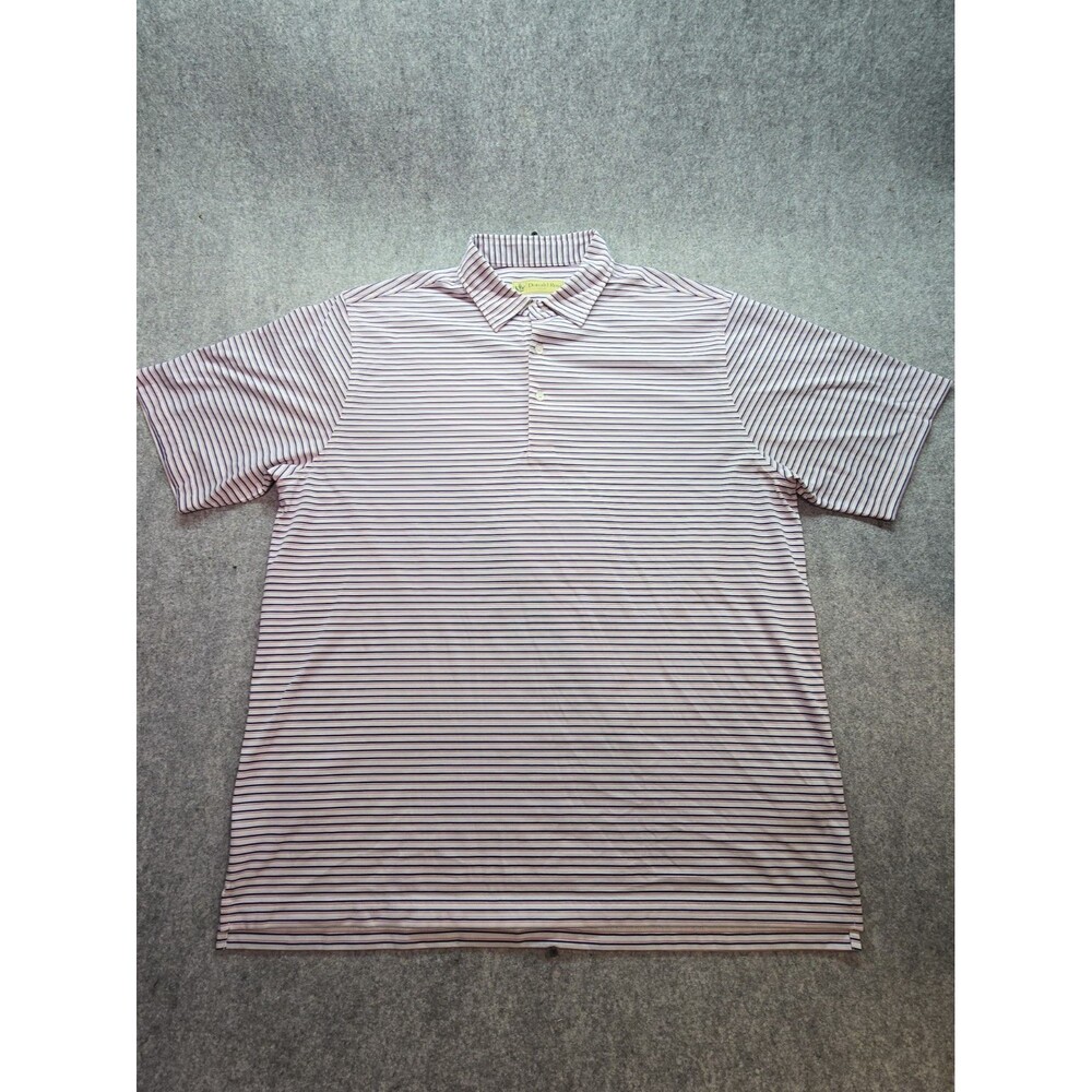 Donald Ross Sportswear Men's XL Striped Polo Golf Shirt Blue Red White